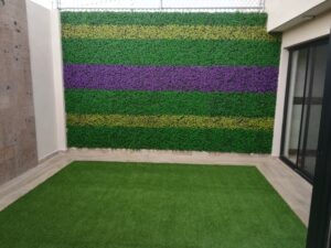 Muro verde y pasto